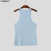 INCERUN Men Strap Sleeveless Ribbed Casual Fitted Tank Tops Sport Gym Undershirts