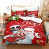 Christmas New Pattern Digital Printing Three-Piece Set 3D Three-Dimensional Polished Chemical Fiber Quilt Cover Pillowcase To Picture
