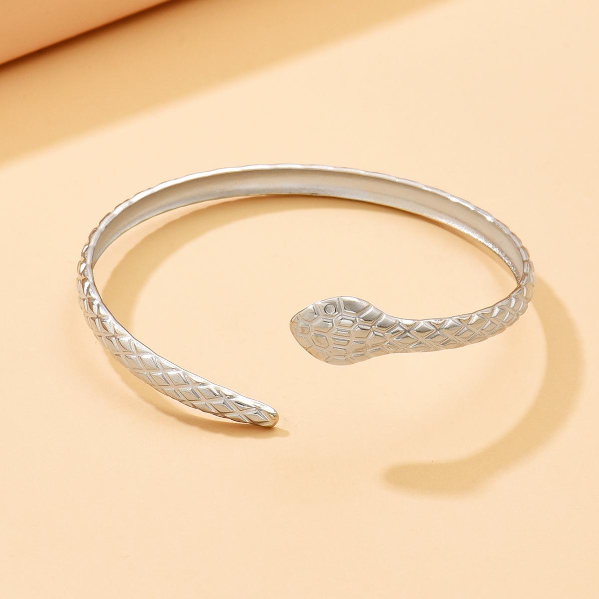 Unisex European Snake-Shaped Stainless Steel Punk Bracelet