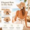 Bowknot Wide Brim Sun Protective Hat, Foldable, 360° Protection Uv Protection Breathable Summer Travel Beach Hat