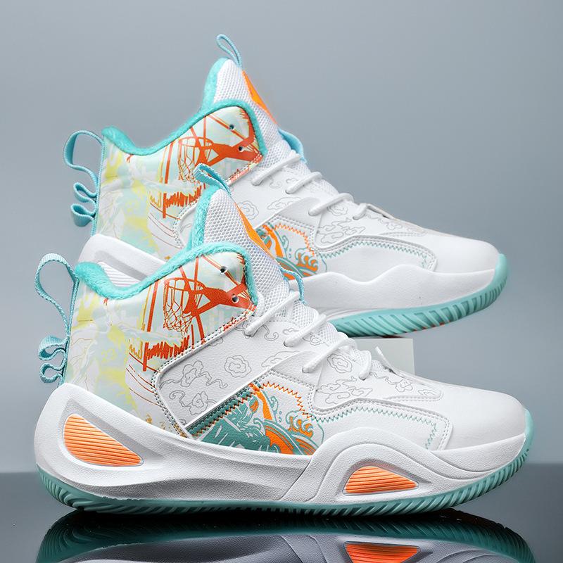 Basketball shoes new autumn and winter youth sports shoes men and women middle school students velvet sneakers