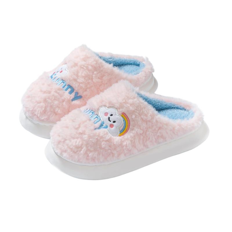 Household warm and fleece, home wear non-slip cotton slippers, slippers warm feet in winter, thick bottom plush in winter
