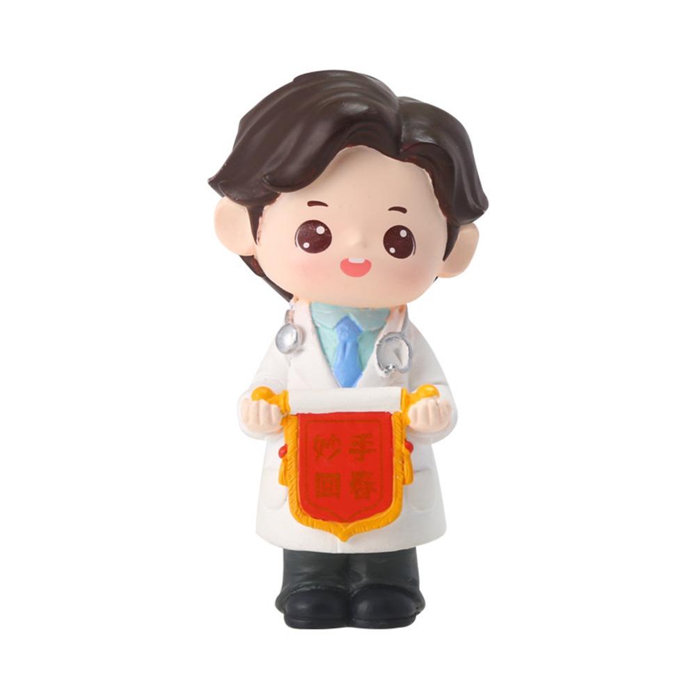 DlY Doctor Garage Kit Cartoon Nurse Cake Ornaments Exquisite Doctor Nurse Model Statue  Home Decor