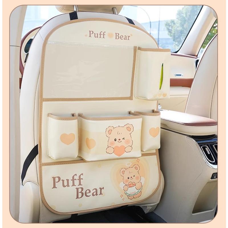 Car Anti-Kick Pads, Rear Car Seat Back Storage Bags, Cute Cartoon Anti-Scratch And Anti-Dirt Pads