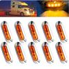 10PCS Amber 12-24V Car Side Mark Lamp for Lorry Truck Bus Trailer Warning Clearance Light Universal 4LED Truck Turn Signal Light
