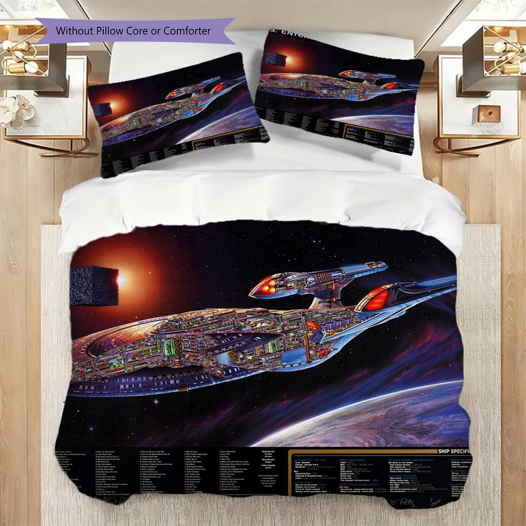 Starship Cosmic Clouds Threepiece Set 1 Duvet Cover 2 Pillowcase Without Core Duvet Cover And Pillowcase Soft And Comfortable Bedding Set