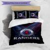 Set Biancheria da Letto Rangers FC Stampato 3 Pezzi Copripiumino Traspirante con Federe Biancheria da Letto Decorativa per Camera da Letto Casa