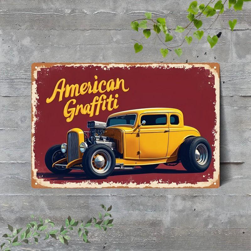 Avant-Garde Automotive Metal Art Painting for Garage Decor