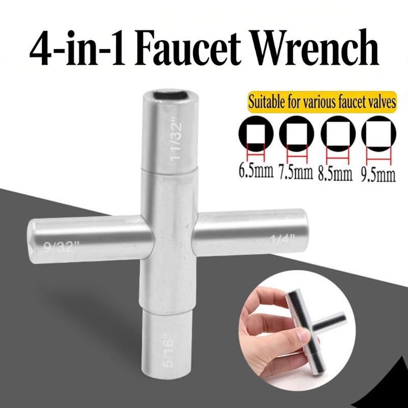 Professional Carbon Steel Crosses Head Water Valving Spanner Faucet Wrench Suitable For Different Pipe Fittings And Size