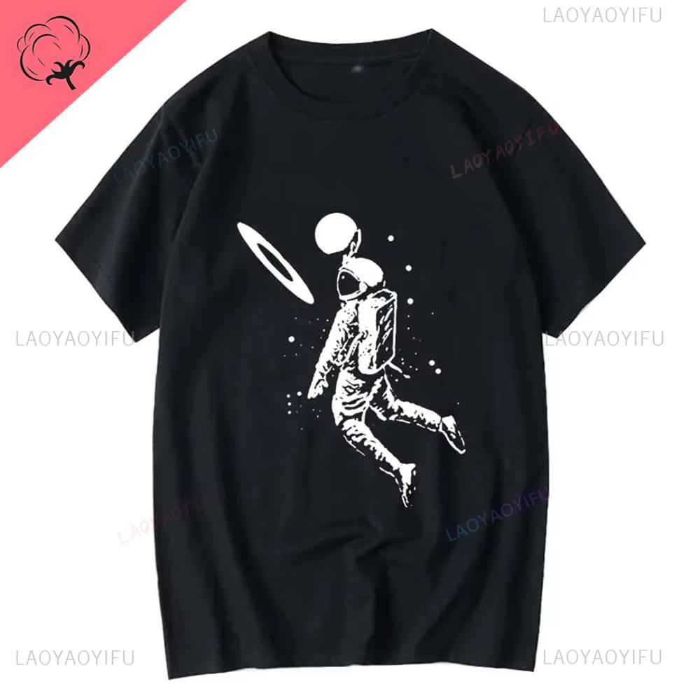 Creative Astronaut Mens TShirts Loose Cotton Breathable TShirt Tops Quality Comfortable Casual Fashio Man Oneck Shortsleev