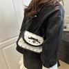 Sweet Bow Pleated Design Shoulder Bags for Women Ballet Style Ladies Flap Crossbody Bag Versatile Female Phe Handbags Purse