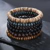 Retro Stacked Beaded Bracelet Set For Men Women Wood Stone Desinger Collection Stacking Bracelet Set Handmade Unisex Accessories