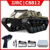 JJRC C8812 RC Car Full Scale Tracked Tank Simulation 2.4G Remote Control Car Drift LED Light Off-Road RC Toy As Gift