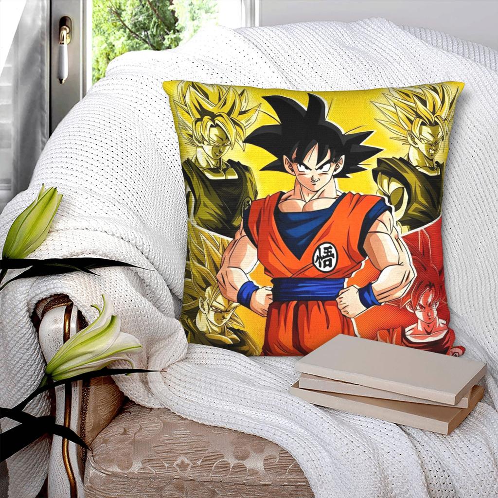 Goku Dragon Ball Square Pillow Covers Polyester Home Anime Cushion Cover Funny Decor Pillowcase 4545
