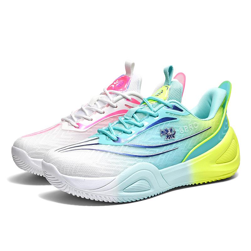 Fashion sports youth mandarin duck breathable basketball shoes outdoor actual combat wear-resistant non-slip couple training shoes