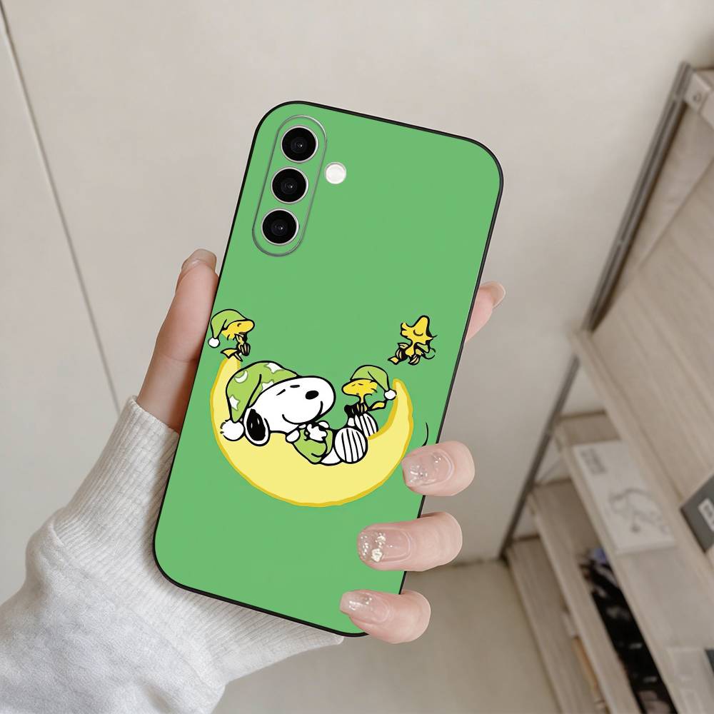 O-l Snoopy  Phone Case For Samsung Galaxy A73,A72,A71,A70,A53,A52,A51,Others Soft Black Cover