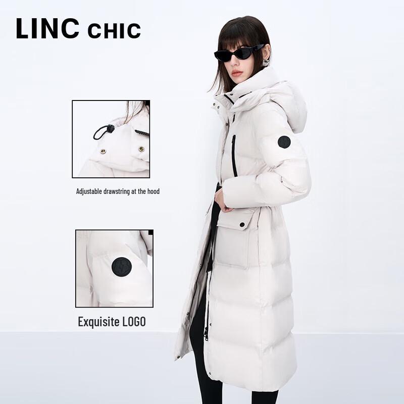 Jinyujie 2024 Winter Women's Long Goose Down Jacket with Waist Tie
