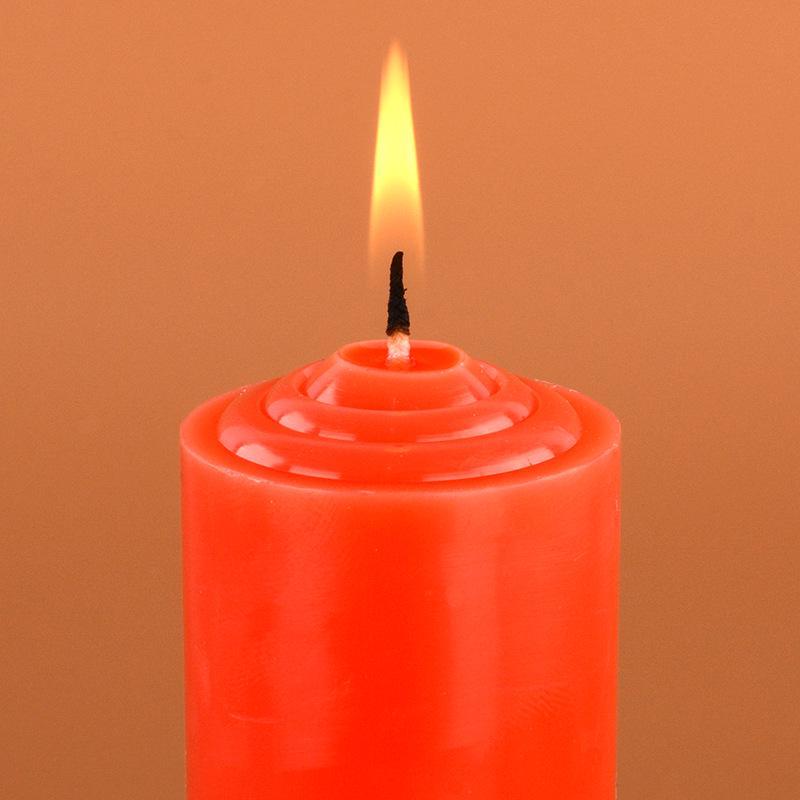 Long-Lasting, Smokeless, Odorless Cylindrical Candles for Power Outages and Festivals in Red, White, Yellow.