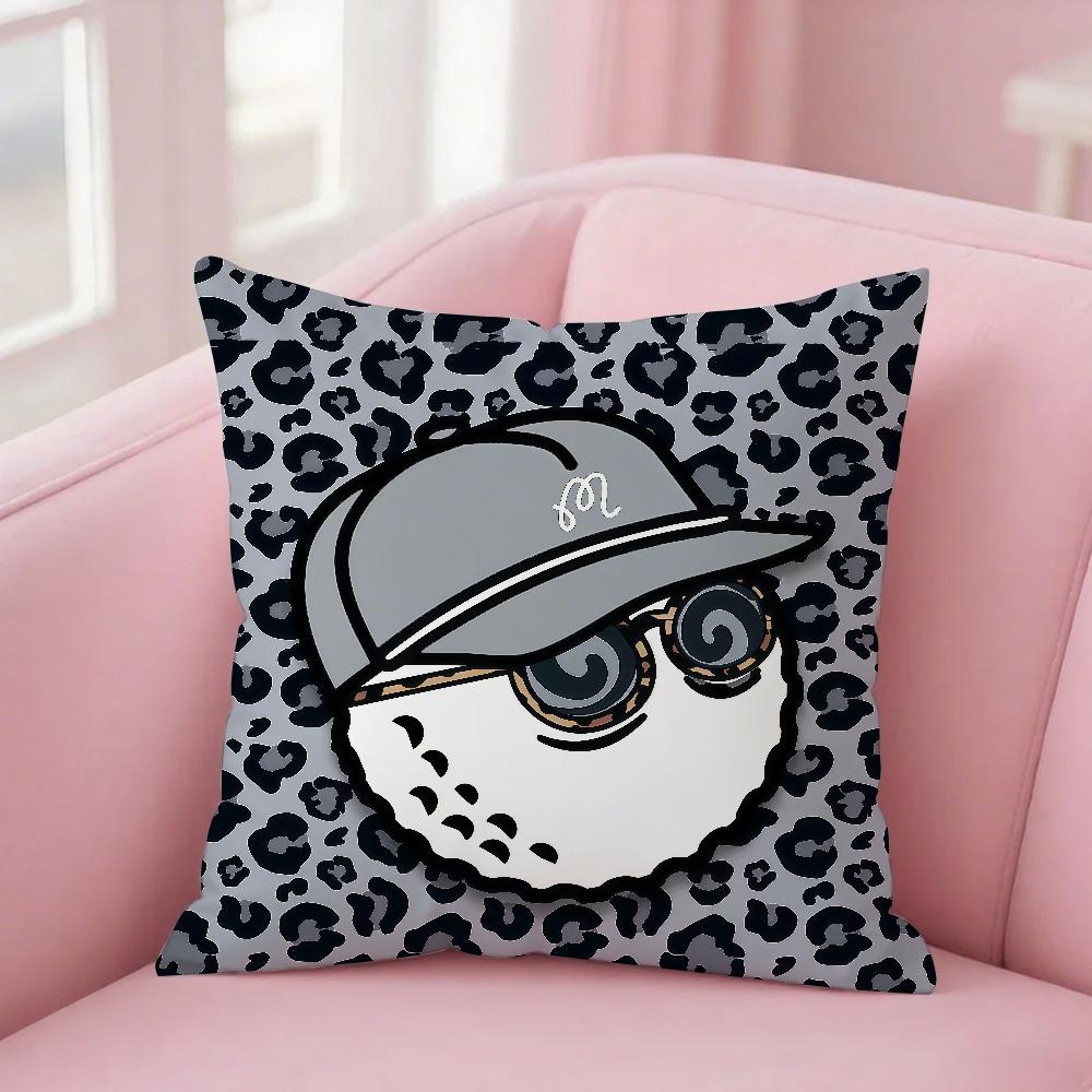 M-Malbones G-Golfs Pillow Case Square Double-Sided Printing Sofa Cushion Cover Bedroom Bedside Pillowcover