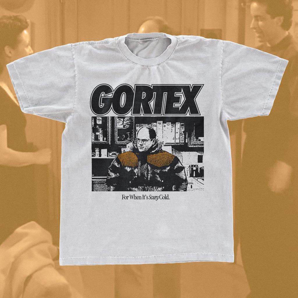 Gortex Seinfeld T-Shirt, George Costanza Tee, klassische TV-Show Retro, weiße Farbe Unisex Gildan Top, Larry David T-Shirt