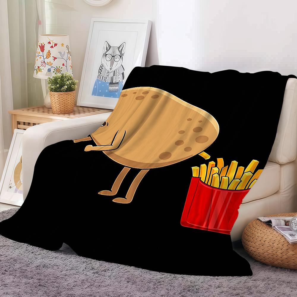 Funny print food Blanket For Sofa Office Bed Plane Travel Sleep Read Relax Camping Soft And Warm