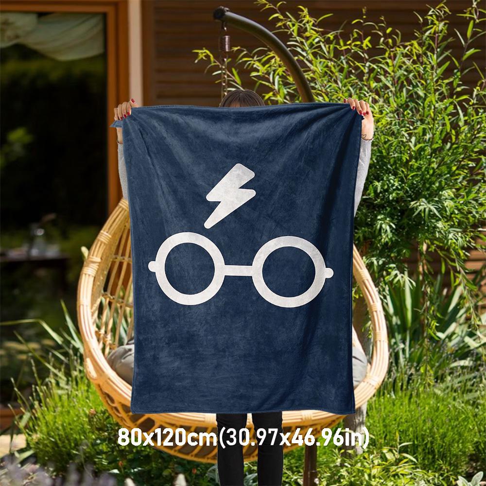 1pc glasses lightning Harry Potter blue Outdoor Flannel Throw Blanket All Season Soft Warmth,Home Decor 1031017