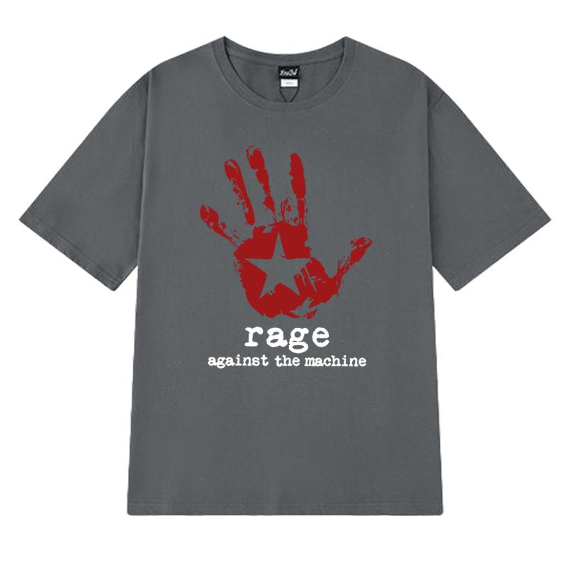 

New in Rage Against The Machine Theme Printed short sleeve T-shirts Men Women vintage Oversized T shirt Unisex 100% Cotton Tops L