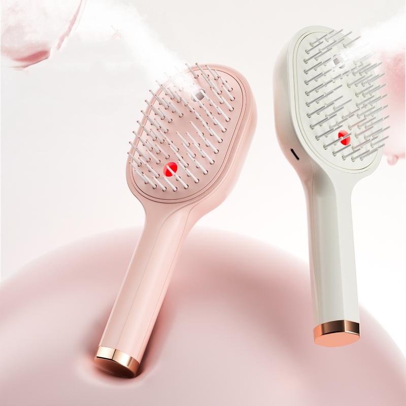 Electric Steam Brush With Water Spray Wet Electrics Hairbrush Usb-C Charging For Detangling Smoothing Styling & Frizz Control