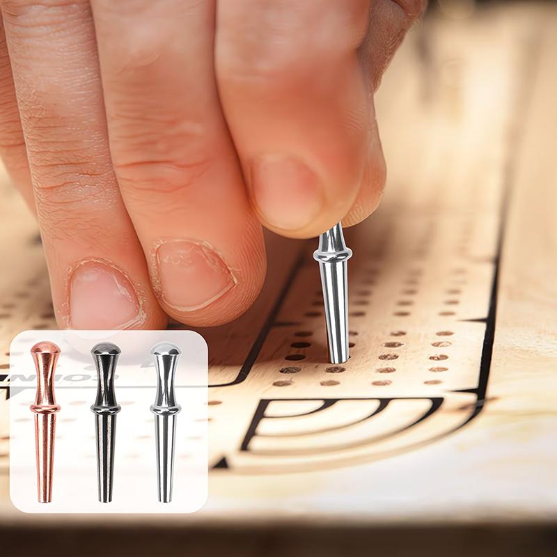 6 Stück Metall-Cribbage-Stifte in verschiedenen Größen, konische Spielstifte für Cribbage, traditionelles Brettspiel, Ersatzstifte