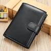 Vintage Men Faux Leather Wallet RFID Blocking Bi-fold Short Wallet Minimalist Slim Anti-Theft Credit Card Holder Front Pocket Wallet