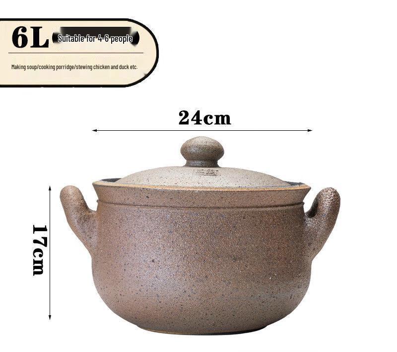 Naijiang Traditional Black Clay Stew Pot
