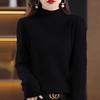Half Turtleneck Sweater Thickened Knitted Sweater for Women In Autumn and Winter Solid-colored Top and Loose Warm Pullover