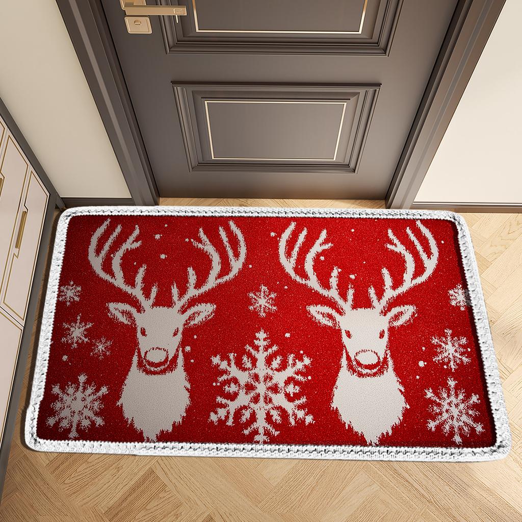 Christmas Welcome Doormat Entrance Door Mat Outdoor Front Room Rugs Hallway Carpet Floor Foot Bath Mat Washable