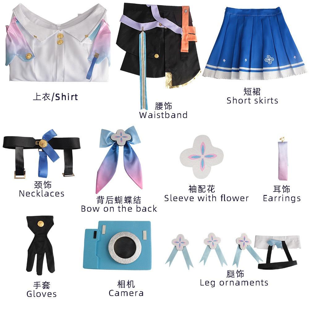 March 7th Cosplay Costume  Big Size March 7th Dress Wig Role Play Lolita Outfits For Comic Con