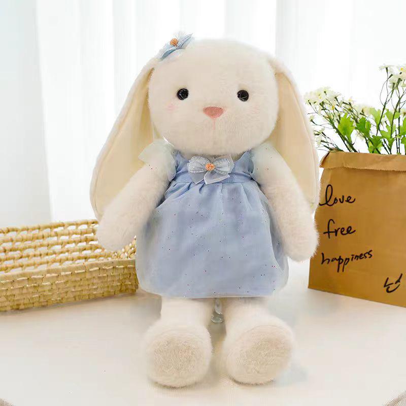 Adorable Princess Rabbit Plush Toy: White Rabbit Doll for Girls - Perfect Bedtime Companion & Birthday Gift