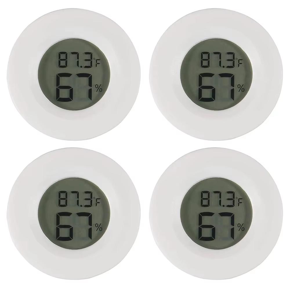 1/2 Pcs Mini Hygrometer Thermometer Fahrenheit or Celsius Meter Digital LCD Monitor Indoor Room Round Humidity Temperature Gauge