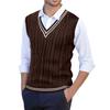 Men's  Knitted Sweater  V-Neck  Twisted Flower  Uniform  Sweater  Vest  Knitted Sweater  Vest