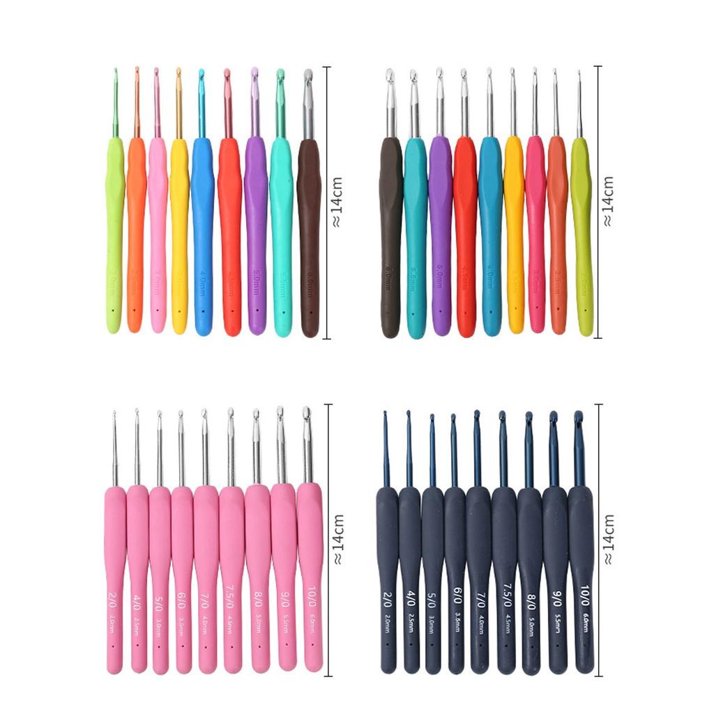 22pcs Crochet Hooks Set Crochet Hook Kit with Storage Case Ergonomic Knitting Needle Weave Yarn Kits DIY Hand Knitting