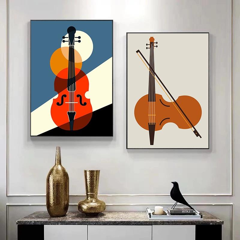Abstract Creative Violin Instruments Elements Art Postersmurals Canvas Prints Music Classrooms Bedrooms Room Home Decoation