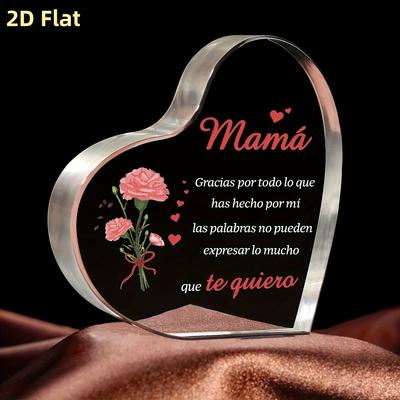 2D Flat, Heart-shaped Aacrylic Decorations for Mom, Mother'S Day Gifts, Mother'S Day, Birthday, Holiday Commemorative Ornaments, Bedroom Living Room S
