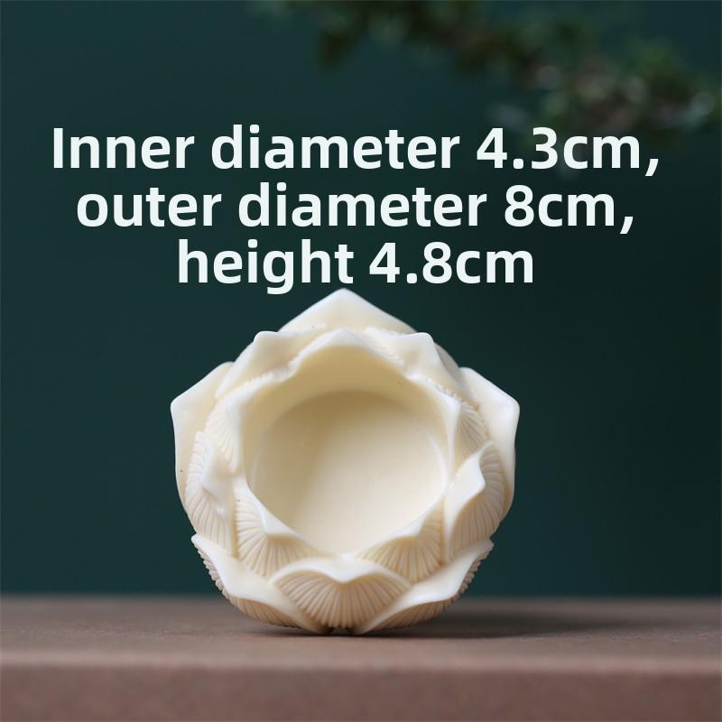 

Ivory Fruit Powder Base Lotus Base Buddha Statue Lotus Base Ivory Fruit Powder Handicrafts Home Decoration Chinese Style