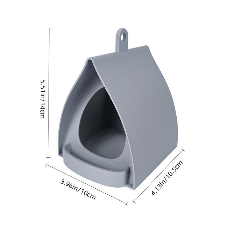 

1pc Hanging Bird Feeder with Roof Large Capacity Outdoor Garden Yard Decoration Pet Bird Supply Durable серый