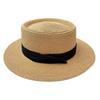 Flat Top Straw Hat Women'S Summer Vacation Style Beach Hat Large Brim Sun Protection Sun Hat French Top Hat