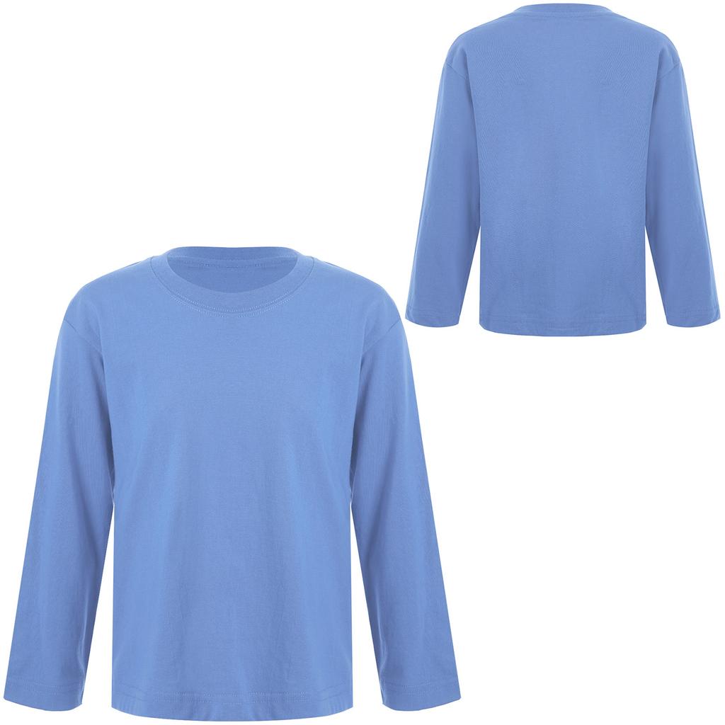 Jenter Gutter Langermet T-skjorte Ensfarget Genser Undertrøye Høst Vintergenser Normal Passform Tunika Bluse Topp