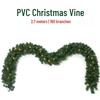 2,7 Meter grüne PVC-Weihnachtsgirlande Dekoration für Hotels & Supermärkte