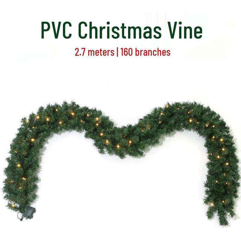 2,7 Meter grüne PVC-Weihnachtsgirlande Dekoration für Hotels & Supermärkte