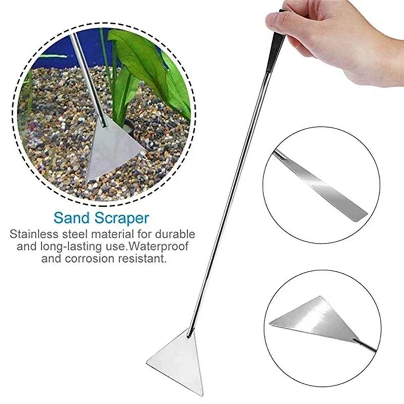 Aquarium Tools Set Scissor Tweezers Plants Wave Scissors Grass Stainless Cleaning Tools Fish Tank Shovels Aquarium Accessories
