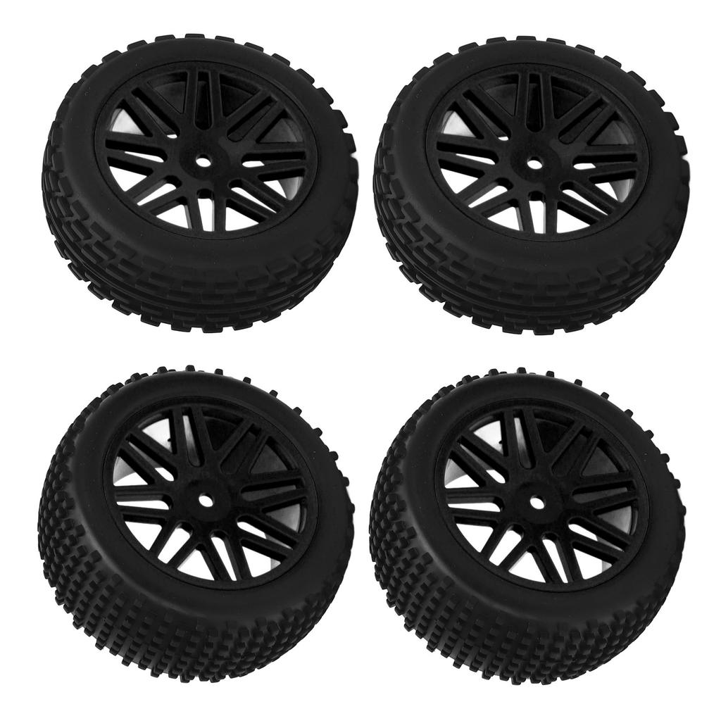 4 Pcs 1Celsius10 RC Off Road Tires 2 Front 2 Rear Round Stud Type Skin V Hole Hub High Grip RC Car Wheels