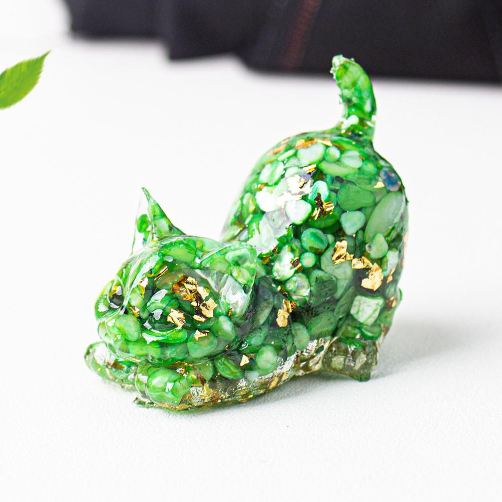 Crystal Resin Cat Figurine With Bright Colors For Home Office Decor And Gift Ideas