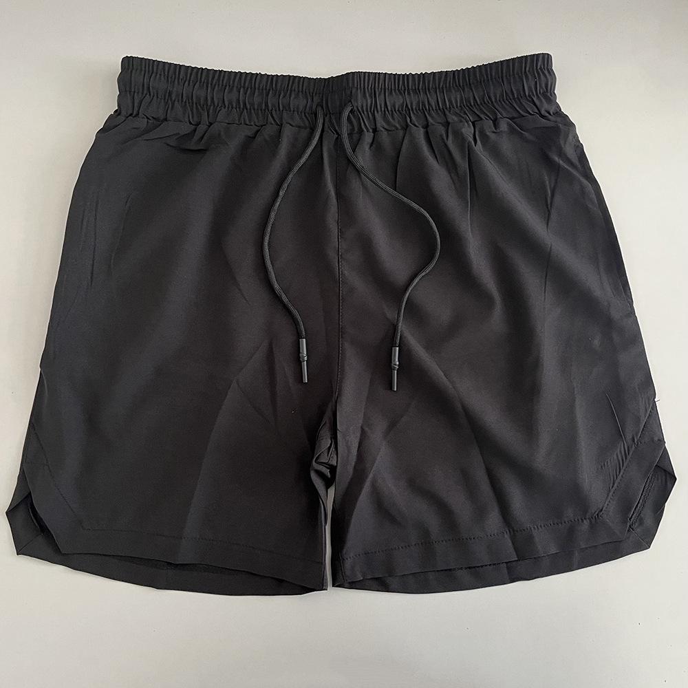 Men's Quick-Dry Woven Running Shorts - Solid Color Fitness & Casual American Five-Point Pants